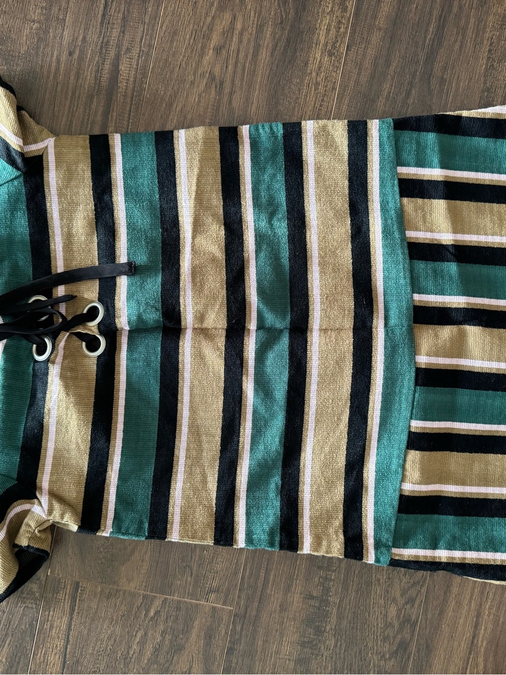 JOA Women's Dress Multicolor Striped Drop Waist Rib Knit Retro Green Sz Small - Picture 3 of 3